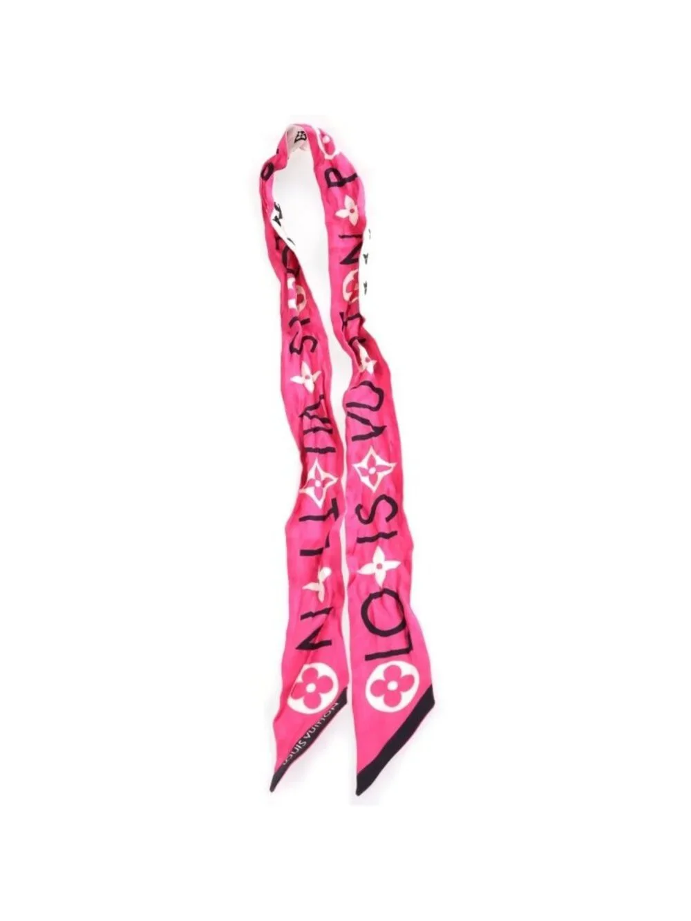 Louis Vuitton Monogram Bandeau Scarf Pink White